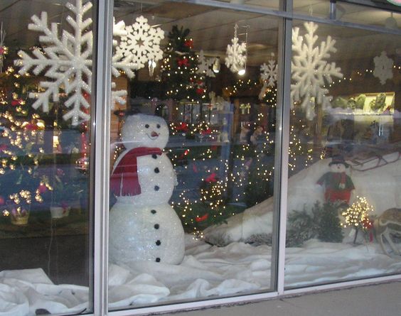 các mẫu trang trí cửa kính Noel