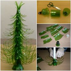 Cách làm cây thông Noel từ chai nhựa