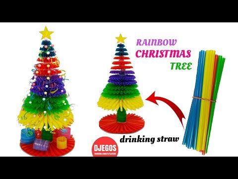 Cách làm cây thông Noel từ ống hút