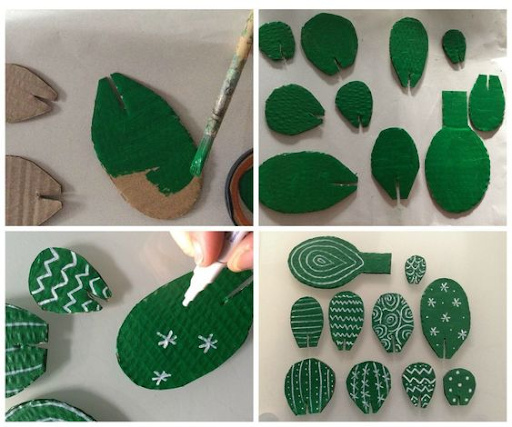 Cách làm cây xương rồng handmade