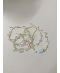 Vòng tay dây rút Nàng Handmade charm nhựa Acrylic