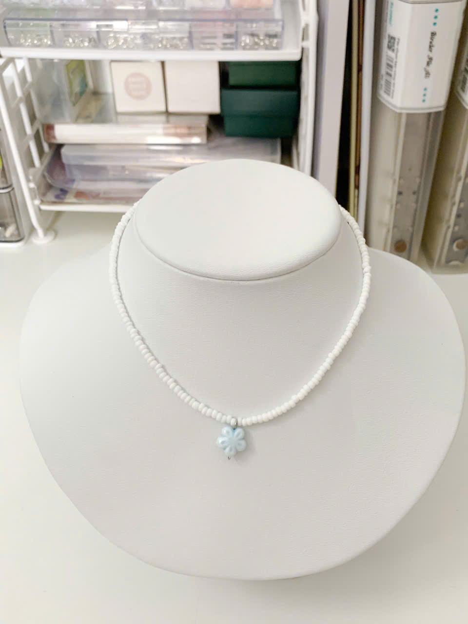 Dây chuyền hoa gốm Dây chuyền hoa gốm Nàng Handmade