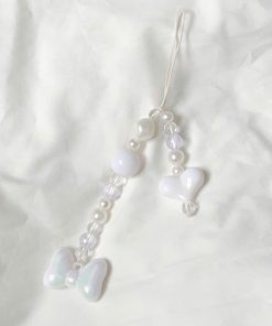 Dây đeo điện thoại nơ trắng